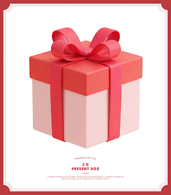 기념일 컨셉 선물 이벤트 상자 3D 디지털합성 파일형식 디자인 리본 컬러 생일 새해 축하 장식 패키지 포장 편집3D 편집이미지 PSD 선물상자