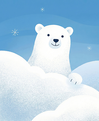 자연요소 동물 계절 컨셉 곰 포유류 극지방 생태계 파일형식 겨울 하늘 북극 자연 귀여움 신비 얼음 환경 캐릭터 그림 동화 순수 소중 JPG 국내일러스트 일러스트 북극곰