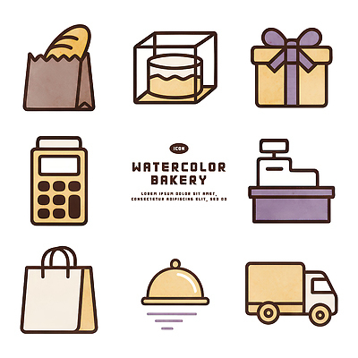 식기 음식 가방 문구용품 디저트 쇼핑 바구니 상점 장비 배송 파일형식 빵집 빵 케이크 선물 계산기 쇼핑백 접시 마트 소포 장바구니 PSD 일러스트 국내일러스트