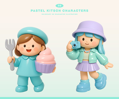 PSD 편집이미지 캐릭터 디자인 어린이 컬러 아이스크림 3D캐릭터 사람 취미 장난감 조형물 카메라 즐거움 그림 소프트웨어 키치 편집3D 감정 컨셉 디저트 미술 전자제품 3D 파일형식