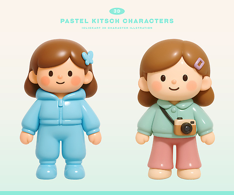 PSD 편집이미지 캐릭터 디자인 리본 컬러 3D캐릭터 장식 3D 카메라 파스텔 소프트 키치 편집3D 컨셉 학용품 전자제품 디지털합성 파일형식