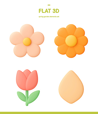 식물 계절 꽃 3D 파일형식 봄 정원 디자인 컬러 질감 모양 예술 그래픽 튤립 표준 인쇄 편집이미지 편집3D PSD