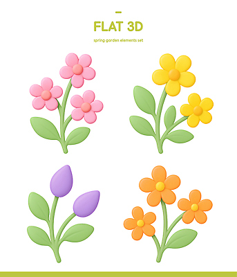 식물 계절 다수 3D 생태계 파일형식 꽃 봄 정원 컬러 잎 다양 자연 조화 성장 생명 모양 디자인 편집이미지 편집3D PSD