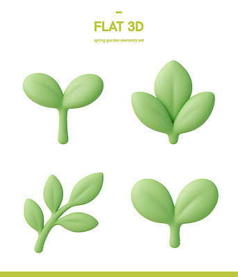 식물 계절 컨셉 잎 3D 생태계 파일형식 정원 새싹 나뭇잎 봄 자연 설계 그래픽 디자인 꽃 컬러 모양 편집이미지 편집3D PSD