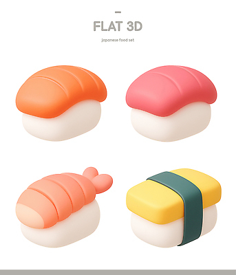 음식 모션 사람 3D 일본음식 파일형식 초밥 장난감 모형 놀이 컬러 모양 세트 디자인 아기 교육 크기 재료 만들기 편집이미지 편집3D PSD