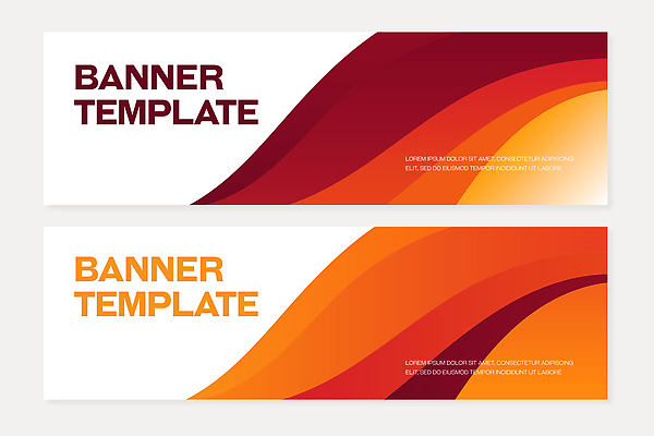 템플릿 배너 컬러 인터넷 가로 세트 파일형식 벡터 디자인 그래픽 웹 알림 배열 빨간색 주황색 선 형상 배너템플릿 AI파일 배너세트 현수막 가로배너