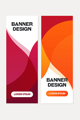 템플릿 배너 컬러 세로 세트 파일형식 벡터 디자인 모양 빨간색 주황색 텍스트 그래픽 표시 편집 디지털 예시 조화 배열 배너템플릿 AI파일 배너세트 현수막 세로배너