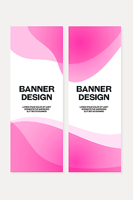 템플릿 배너 컬러 세로 세트 파일형식 벡터 디자인 패널 분홍색 텍스트 물결 모양 그래픽 스타일 모던 예시 백그라운드 배너템플릿 AI파일 배너세트 현수막 세로배너