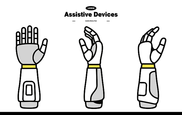 컨셉 신체부위 기구 파일형식 벡터 보조기구 손 팔 디자인 기능 기술 지원 장비 사람 생활 예시 모양 기계 전자제품 의수 의족 혁명 의학 일러스트 국내일러스트 AI파일