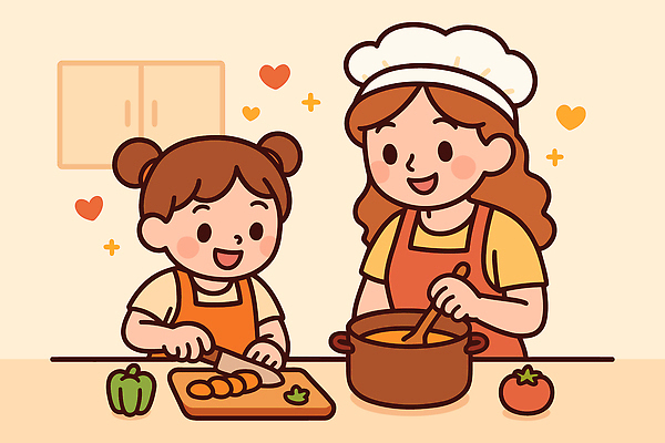 감정 음식 컨셉 가족 관계 모션 말하기 사람 솥 파일형식 벡터 주방 요리 엄마 어린이 함께함 재료 자르기 국물 즐거움 시간 볶음 식사 준비 대화 냄비 칼 국내일러스트 일러스트 AI파일