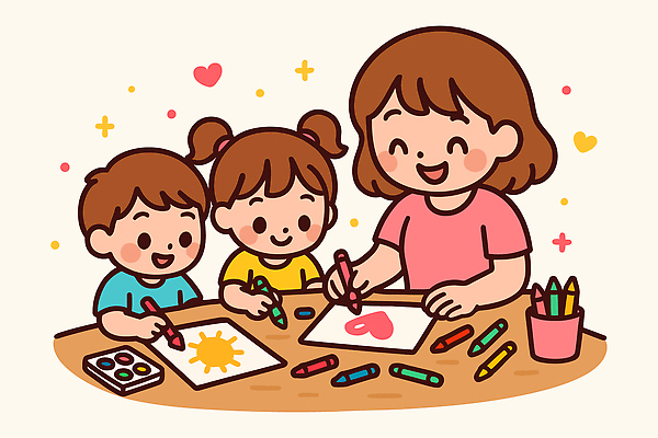 자연요소 모양 감정 가구 가족 관계 문화예술 학용품 사람 신체부위 파일형식 벡터 어린이 색칠 그림 엄마 놀이 탁자 크레파스 태양 하트 미술 창의력 모션 행복 즐거움 손 교육 국내일러스트 일러스트 AI파일