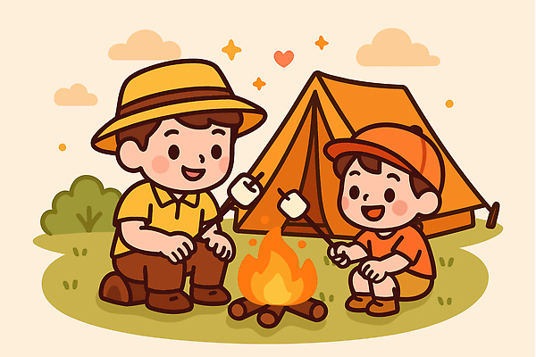 계절 감정 컬러 가족 관계 불 레저 휴가 디저트 캠핑도구 사람 야외활동 구이 생태계 파일형식 벡터 캠핑 모닥불 아빠 아들 마시멜로우 텐트 즐거움 여름 자연 소풍 놀이 어린이 주황색 방학 여행 고기구이 요리 국내일러스트 일러스트 AI파일