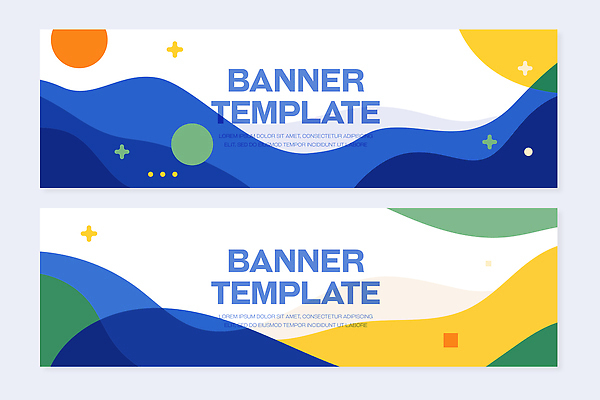 도형 템플릿 배너 컬러 무늬 가로 세트 파일형식 벡터 디자인 모양 그래픽 프로젝트 백그라운드 원형 파란색 초록색 노란색 상자 다각형 추상 배너템플릿 AI파일 현수막 배너세트 가로배너