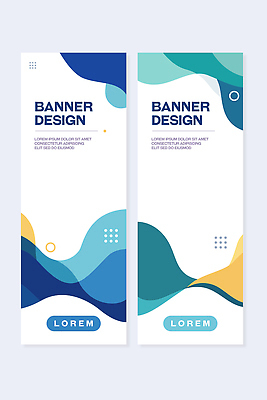 템플릿 디자인 배너 컬러 무늬 세로 세트 파일형식 벡터 패턴 추상 모양 파란색 노란색 조화 그래픽 시각디자인 표현 배너템플릿 AI파일 현수막 배너세트 세로배너