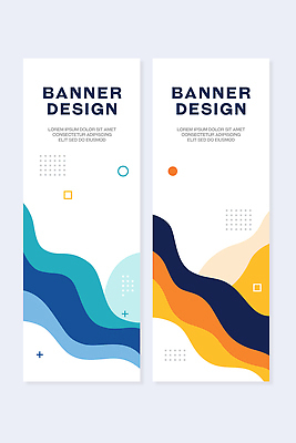 템플릿 배너 컬러 무늬 세로 세트 파일형식 벡터 디자인 파란색 주황색 세로배너 패턴 그래픽 모던 예술 색채 형상 웹디자인 배너템플릿 AI파일 현수막 배너세트