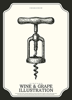 전통 디자인 음료 일러스트 포도 주택 주류 취미 그래픽 장식 금속 와인 식사 도구 빈티지 그림 병따개 제시 스타일 국내일러스트 AI파일 컨셉 과일 재질 건물 파일형식 벡터