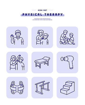 아이콘 직업 의학 건강 사람 치료 도구 파일형식 벡터 물리치료 치료사 어린이 운동 재활 세트 교정 지지대 단계 라인아이콘 AI파일 국내일러스트 2D아이콘