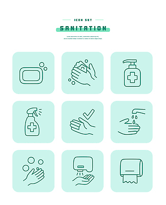 아이콘 관리 위생용품 위생 씻기 오브젝트 파일형식 벡터 손씻기 청결 소독제 세정제 생활용품 청소 예방 건강 위생관리 손관리 2D아이콘 라인아이콘 AI파일