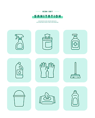 아이콘 잡화 전자제품 위생용품 도구 위생 청소도구 청소 파일형식 벡터 소독 페인트 세제 스프레이 장갑 청소기 물티슈 비누 소독제 쓰레기통 2D아이콘 라인아이콘 AI파일 청결