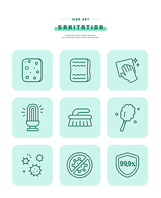 자연요소 아이콘 의학 3 위생 소독 파일형식 벡터 도구 청결 세척 세제 손소독 박테리아 먼지 스펀지 청소 붓 거품 물 2D아이콘 라인아이콘 AI파일