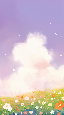 JPG 계절 꽃 컬러 꽃밭 일러스트 자연 하늘 바람 날씨 따뜻함 풍경 초원 야외 초록색 평화 봄풍경 봄 풍경화 국내일러스트 AI일러스트 AI콘텐츠 자연요소 식물 컨셉 그림 생태계 파일형식