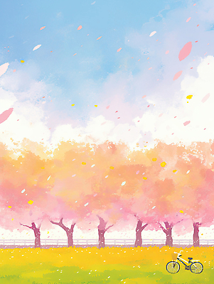 JPG 나무 공원 꽃 컬러 일러스트 모션 자연 하늘 바람 사람 풍경 잔디 일상 햇빛 노란색 자전거 봄풍경 봄 산책 벚꽃 신선 즐거움 국내일러스트 AI일러스트 AI콘텐츠 자연요소 식물 계절 공공시설 감정 날씨 휴식 라이프 태양 바이크 생태계 파일형식