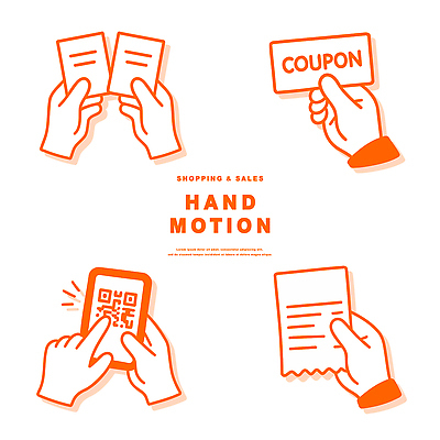 선 모션 신체부위 금융 쇼핑 방법 파일형식 벡터 쿠폰 QR코드 세일 영수증 손 소비 결제 상점 판매 거래 고객 상호작용 모바일 결제방법 구매 상품 서비스 AI파일 일러스트 국내일러스트 라인아트 손짓