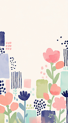 JPG 모양 디자인 꽃 예술 컬러 백그라운드 패턴 일러스트 자연 수채화 그래픽 장식 봄 배열 소재 장면 기하학 조화 색채 국내일러스트 AI일러스트 AI콘텐츠 식물 계절 무늬 생태계 파일형식