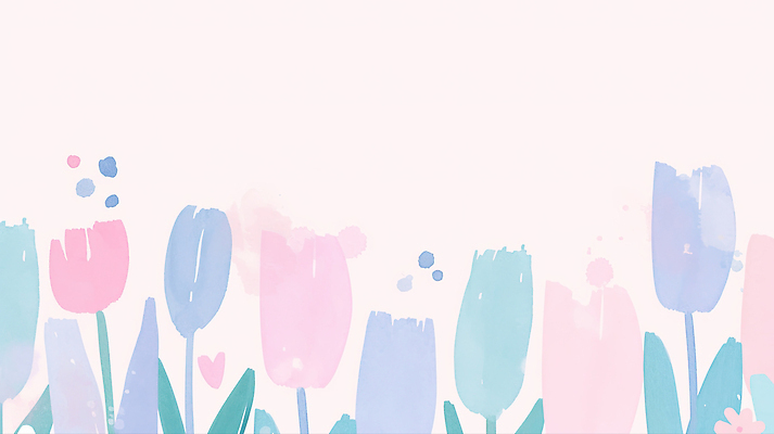 JPG 모양 디자인 꽃 감정 컬러 백그라운드 일러스트 수채화 장식 귀여움 봄 배열 그림 부드러움 나란히 뷰티풀 국내일러스트 AI일러스트 AI콘텐츠 식물 계절 컨셉 감각 파일형식