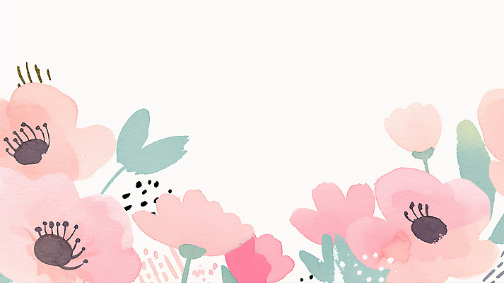 JPG 디자인 꽃 예술 분홍색 컬러 백그라운드 패턴 일러스트 자연 수채화 장식 공백 그림 질감 화사함 색감 소프트 국내일러스트 AI일러스트 AI콘텐츠 식물 컨셉 무늬 생태계 파일형식