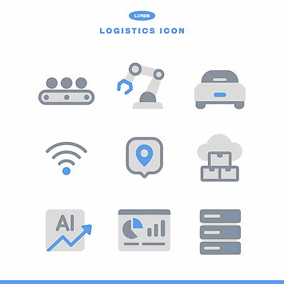 아이콘 육상교통 사무용품 기계 서비스 파일형식 벡터 물류 컨베어밸트 로봇 자동차 클라우드서비스 자료 서류판 AI_인공지능 위치 통신 패키지 시스템 저장 정보 2D아이콘 AI파일