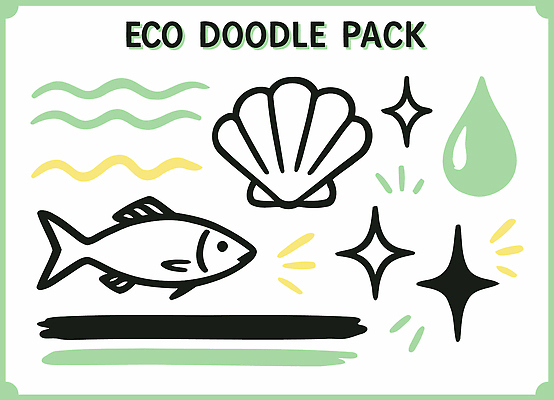 컨셉 무늬 모션 어패류 환경 수중동물 생태계 파일형식 벡터 낙서 도안 어류 조개 물방울 빛 그리기 디자인 창작 예술 아이디어 컬러 재료 자연 패턴 창의성 일러스트 국내일러스트 AI파일 에코