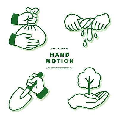 자연요소 식물 손 산업 컨셉 모션 신체부위 환경 친환경 생태계 파일형식 벡터 포즈 쓰레기 봉투 나무 심기 도구 물 손바닥 자연 재활용 보호 농업 AI파일 일러스트 국내일러스트 손짓 에코