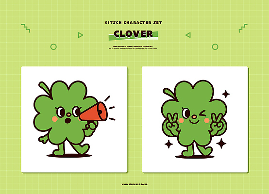 식물 문자 캐릭터 손 컬러 컨셉 관계 표정 클로버 파일형식 벡터 그림 초록색 확성기 소리 포즈 손가락 웃음 디자인 그래픽 친구 상징 기호 귀여움 표현 아이디어 일러캐릭터 AI파일 일러스트 네잎클로버