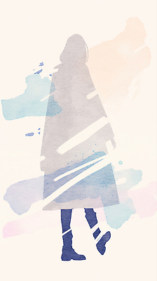 JPG 모양 디자인 여자 감정 실루엣 예술 선 컬러 백그라운드 일러스트 모션 발 수채화 걷기 물감 표현 흔적 그림 창작 국내일러스트 AI일러스트 AI콘텐츠 촬영기법 사람 신체부위 미술도구 파일형식