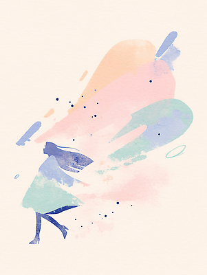 JPG 모양 디자인 여자 감정 예술 컬러 백그라운드 일러스트 모션 추상 수채화 미술 걷기 흐름 표현 그림 이미지 색채 창의성 국내일러스트 AI일러스트 AI콘텐츠 컨셉 무늬 문화예술 사람 파일형식