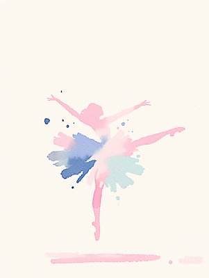 JPG 디자인 감정 문화 예술 컬러 일러스트 모션 수채화 사람 물감 표현 춤 작업 그림 발레리나 창의성 국내일러스트 AI일러스트 AI콘텐츠 문화예술 미술도구 발레 파일형식