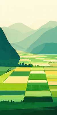 JPG 나무 식물 계절 컬러 밭 농업 일러스트 자연 하늘 바람 산 논 풍경 초원 물 농경지 환경 시골 땅 평야 국내일러스트 AI일러스트 AI콘텐츠 자연요소 산업 날씨 농장 생태계 파일형식