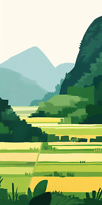 JPG 농업 일러스트 자연 하늘 생명 산 풍경 초원 농작물 강 농장 환경 수확 성장 농촌 지역 평야 국내일러스트 AI일러스트 AI콘텐츠 산업 시골 생태계 파일형식