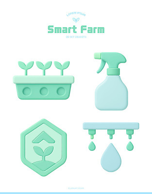 농업 취미 농장 3D 파일형식 스마트팜 농기구 화분 스프레이 물방울 식물 성장 원예 수분_꽃가루 농작물 기술 자동화 PSD 편집이미지 편집3D