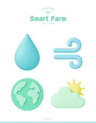 자연요소 산업 농업 날씨 농장 3D 파일형식 스마트팜 물방울 바람 태양 지구 디자인 컬러 농작물 환경 기술 PSD 편집이미지 편집3D