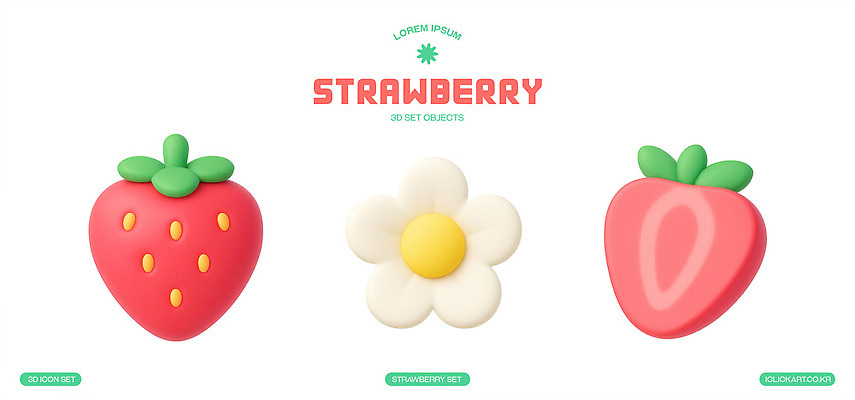 식물 기념일 가구 과일 이벤트 3D 파일형식 딸기 꽃 장식 세트 모양 컬러 디자인 탁자 오브젝트 팜플렛 그림 생일 파티 PSD 편집이미지 편집3D