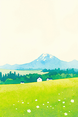 JPG 나무 계절 여행 일러스트 자연 하늘 산 주택 풍경 초원 야외 초록색 여름 환경 봄 시골 풍경화 국내일러스트 AI일러스트 AI콘텐츠 식물 컬러 건물 그림 생태계 파일형식