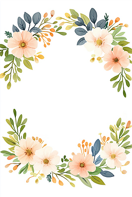 JPG 식물 디자인 계절 꽃 예술 컬러 백그라운드 잎 일러스트 자연 생명 프레임 회화 장식 봄 공간 초대장 화사함 뷰티풀 카피스페이스 국내일러스트 AI일러스트 AI콘텐츠 컨셉 카드_감사 말하기 공백 생태계 파일형식