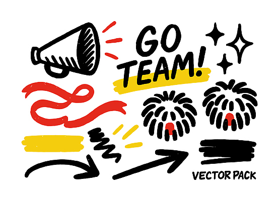 응원 담장 구기 오브젝트 파일형식 벡터 디자인 확성기 리본 협력 아이템 컬러 그래픽 응원용품 클립아트 울타리 스포츠 축제 이벤트 응원봉 낙서 국내일러스트 일러스트 AI파일 야구
