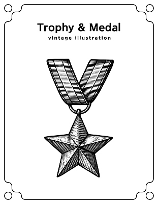 자연요소 컨셉 책 상_우승 상_상패 파일형식 벡터 메달 트로피 상징 빈티지 별 리본 디자인 대회 성공 예술 이미지 그림 장식 수상_상을받음 경쟁 표현 그림책 국내일러스트 일러스트 AI파일