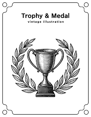 컬러 컨셉 상_우승 상_상패 파일형식 벡터 트로피 메달 빈티지 디자인 상징 경쟁 성공 예술 그림 스포츠 칭찬 백그라운드 흰색 축하 인증 국내일러스트 일러스트 AI파일