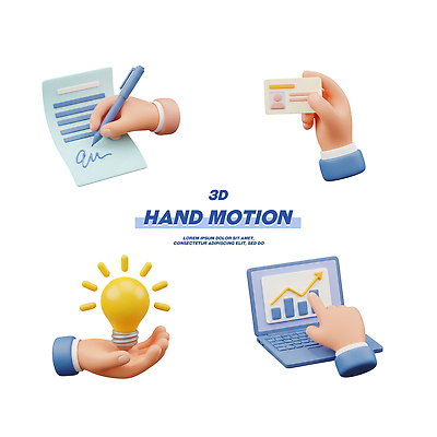 모션 손짓 신체부위 금융 전자제품 3D 작업 디지털합성 파일형식 손 포즈 서명 문서 신용카드 전구 노트북 스크린 가리킴 경제 기획 기록 업무 기술 편집3D 편집이미지 PSD 비즈니스