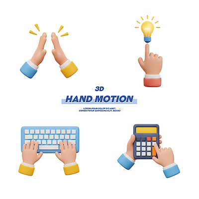 손 모션 문구용품 신체부위 3D 장비 디지털합성 파일형식 포즈 키보드 계산기 손가락 조작 표현 전구 안내 손짓 디자인 그래픽 편집3D 편집이미지 PSD 비즈니스