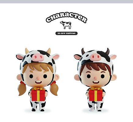 감정 동물캐릭터 컨셉 표정 사람 이벤트 3D 소 파일형식 어린이 선물 캐릭터 귀여움 축제 파티 행복 웃음 컬러 편집3D 편집이미지 PSD 젖소 소캐릭터